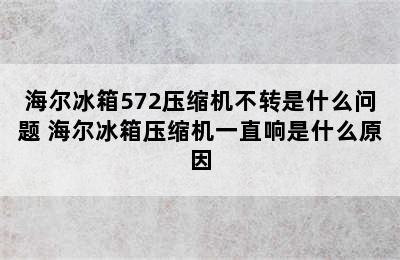 海尔冰箱572压缩机不转是什么问题 海尔冰箱压缩机一直响是什么原因